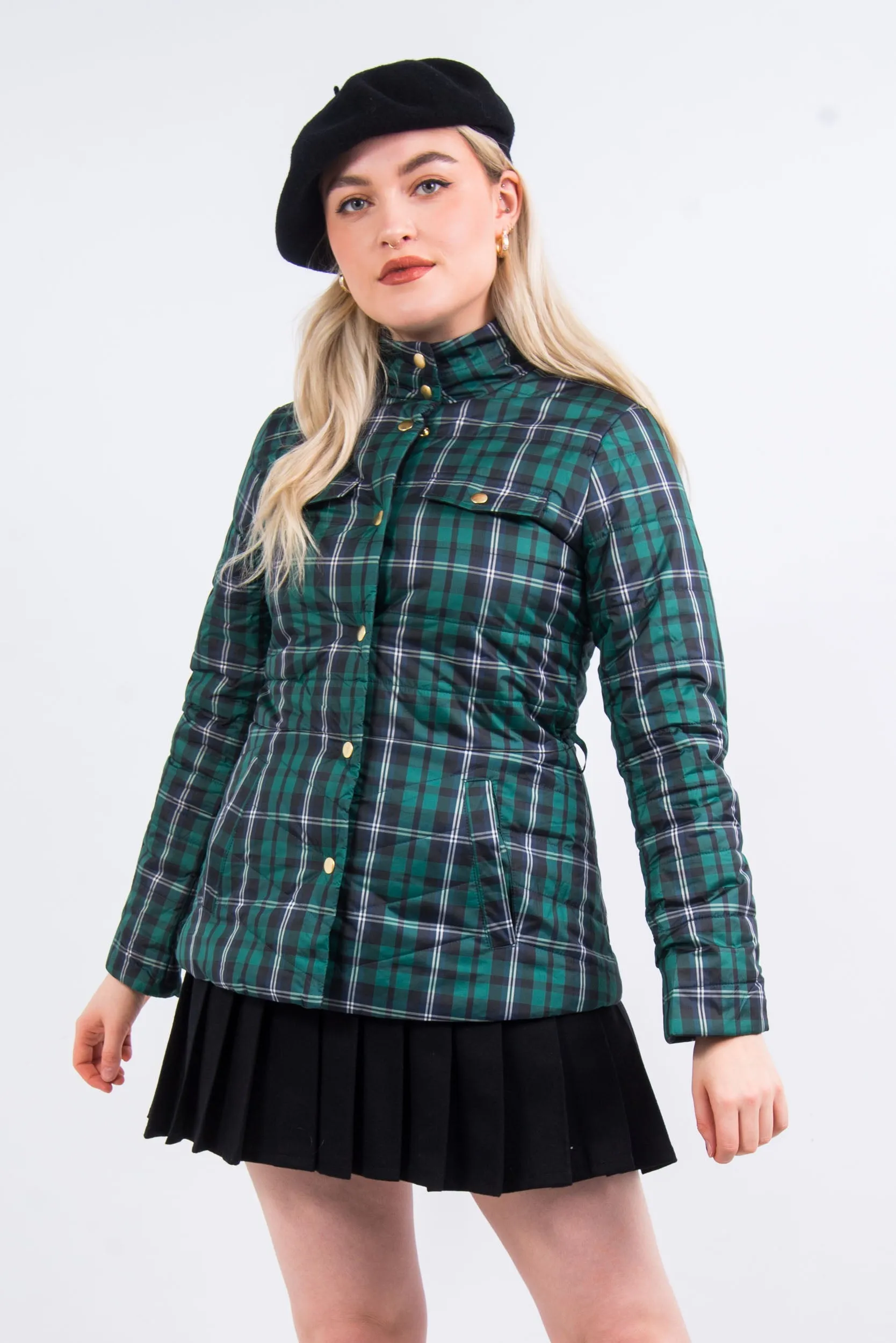 J. Crew Tartan Padded Coat