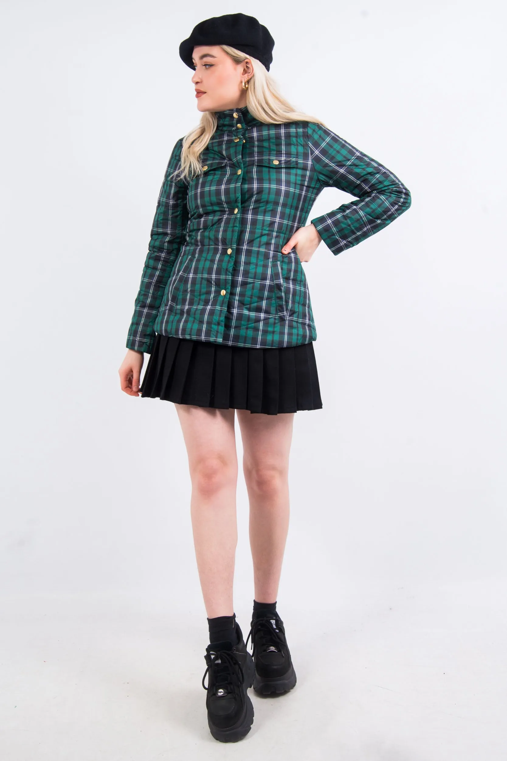 J. Crew Tartan Padded Coat