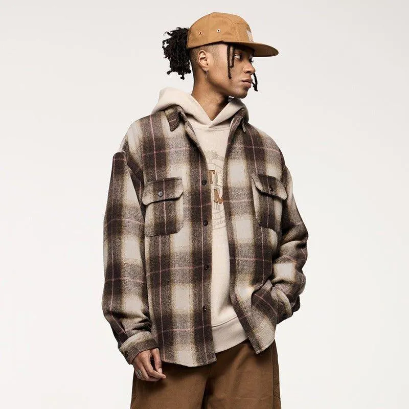 Japanese Style Retro Suede Shirt Coat – Lightweight Workwear Inspired Cardigan
