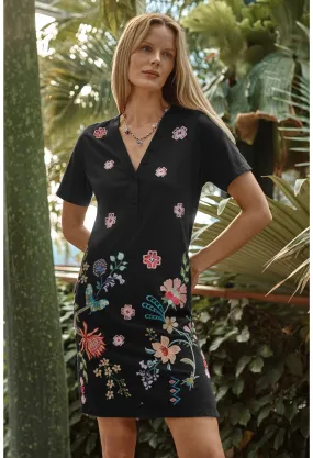 Johnny Was Button Neck Knit Dress