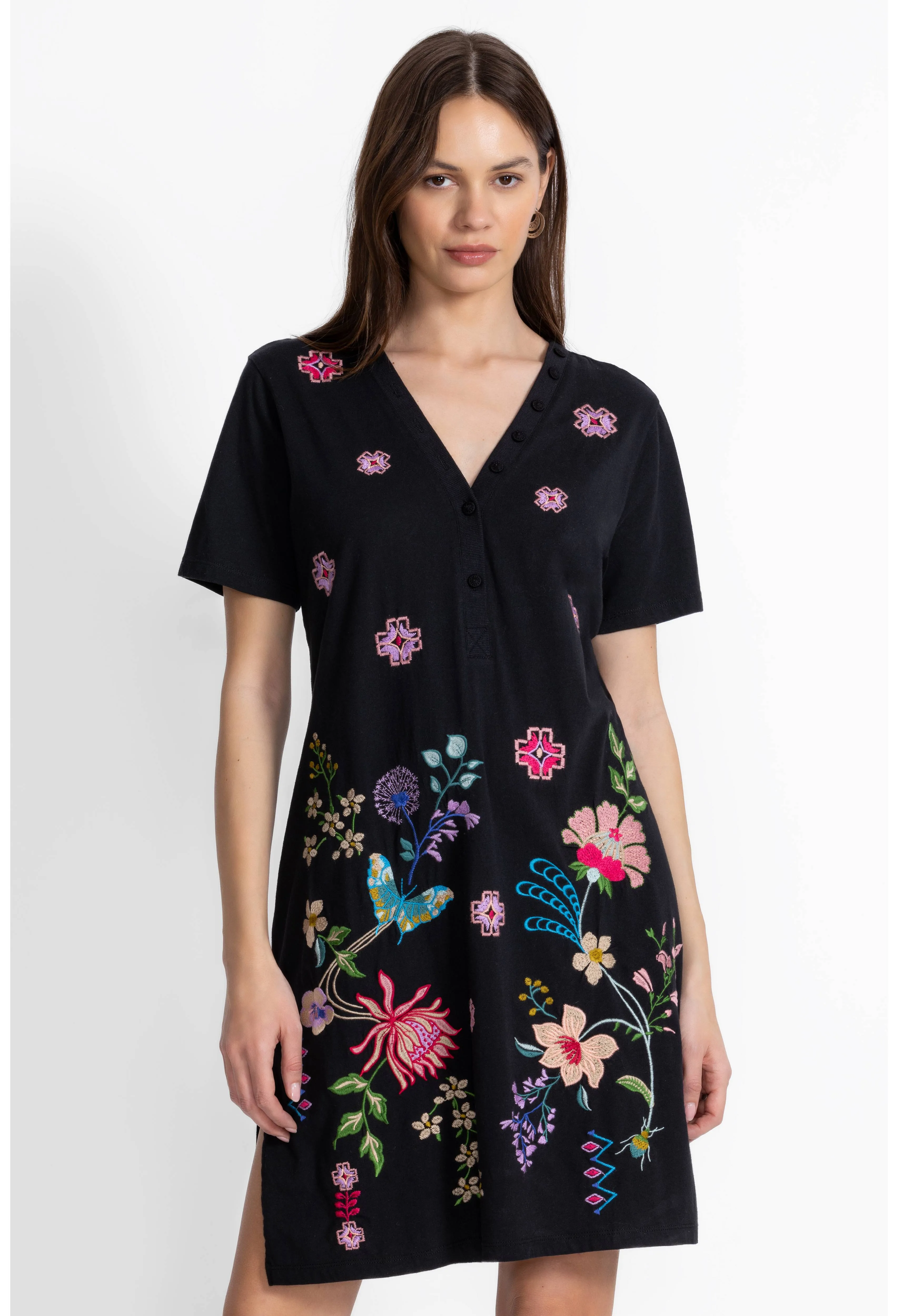 Johnny Was Button Neck Knit Dress