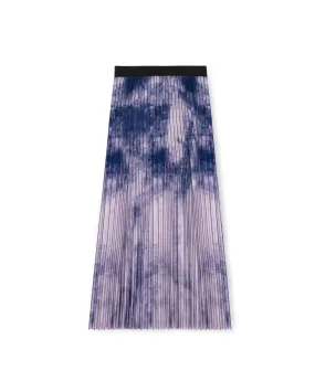 Ladies Fog Print Pleated Skirt