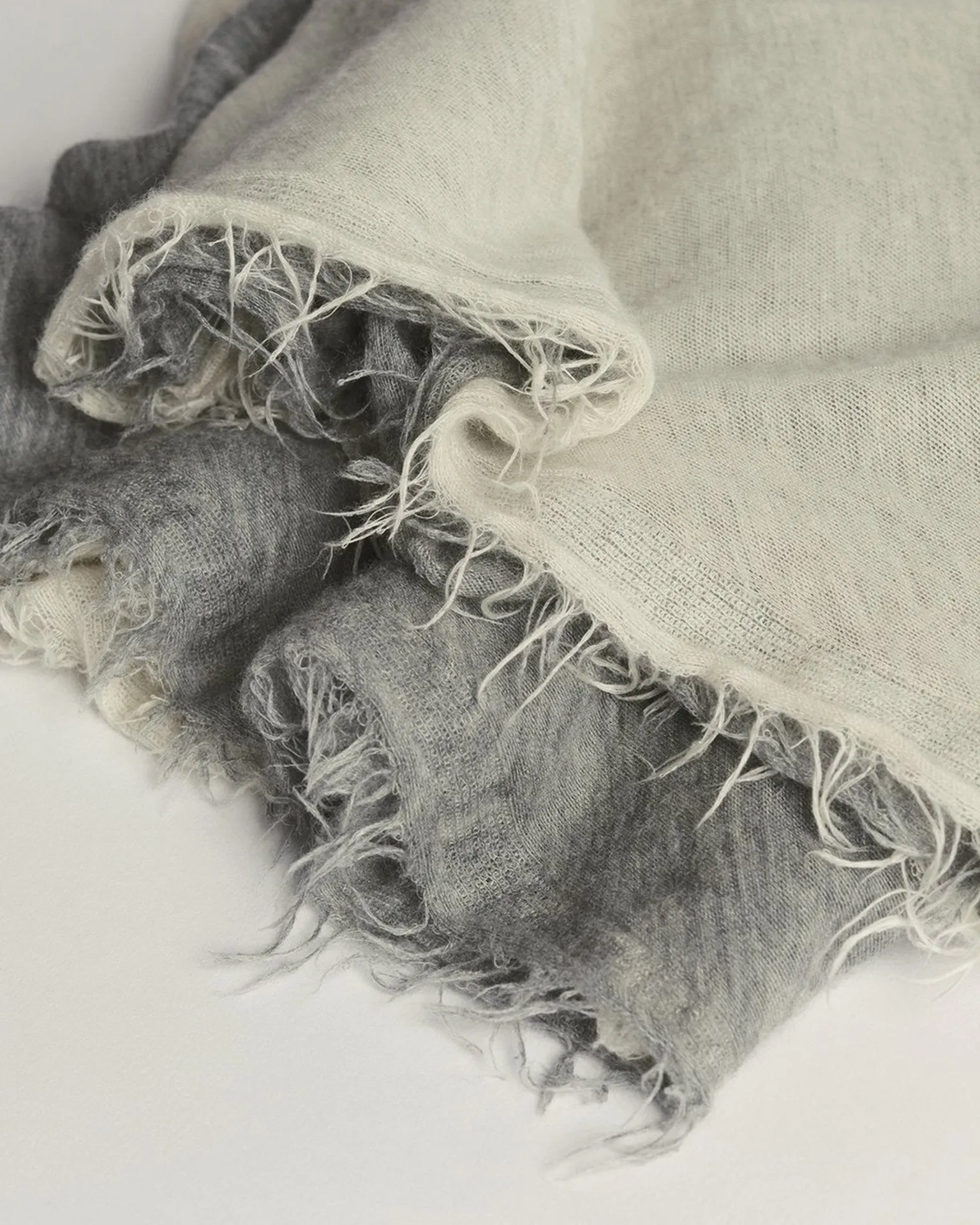 Love Duo Cashmere Scarf in Milk & Heather Grey