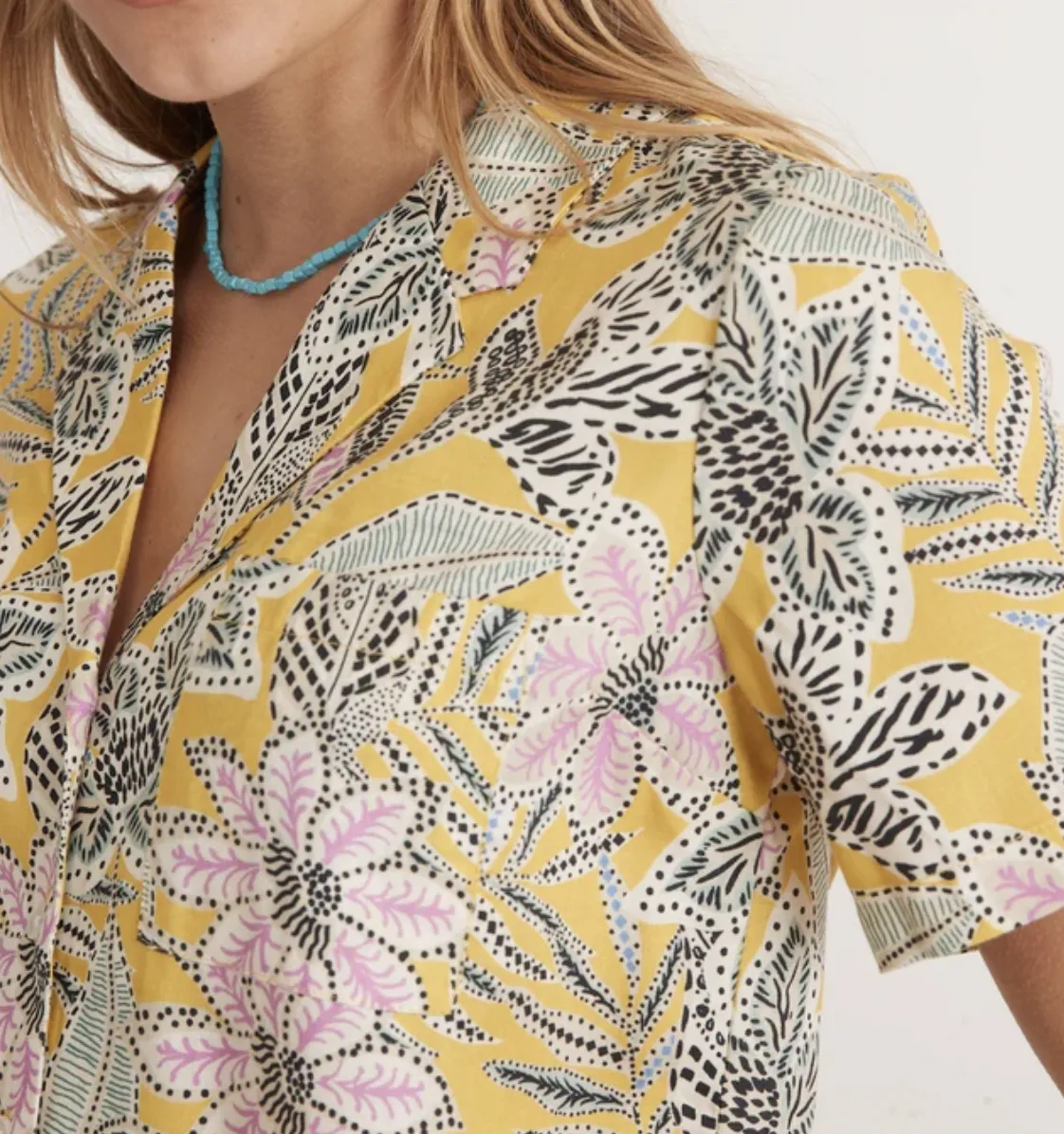 Lucy Short Sleeve Resort Shirt - Bamboo Floral