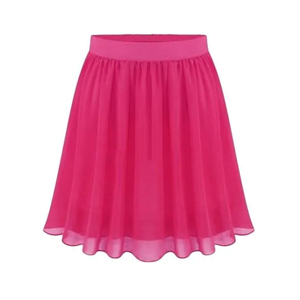 Medium Waist Chiffon Pleated Mini Casual Party Skirt