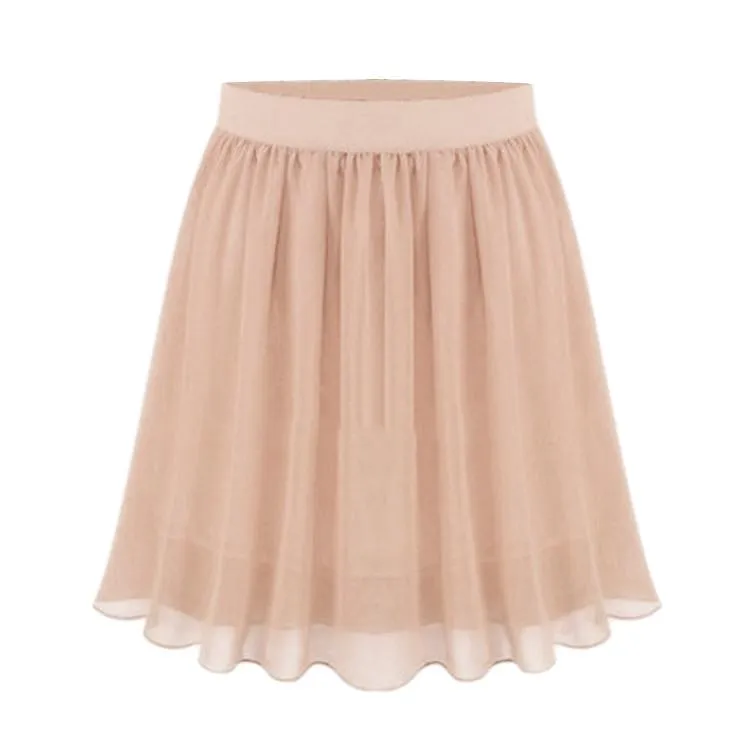 Medium Waist Chiffon Pleated Mini Casual Party Skirt