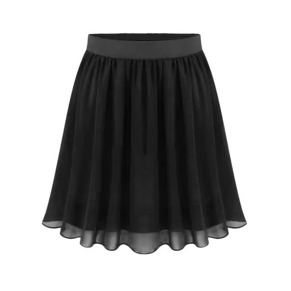 Medium Waist Chiffon Pleated Mini Casual Party Skirt