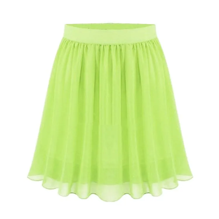 Medium Waist Chiffon Pleated Mini Casual Party Skirt