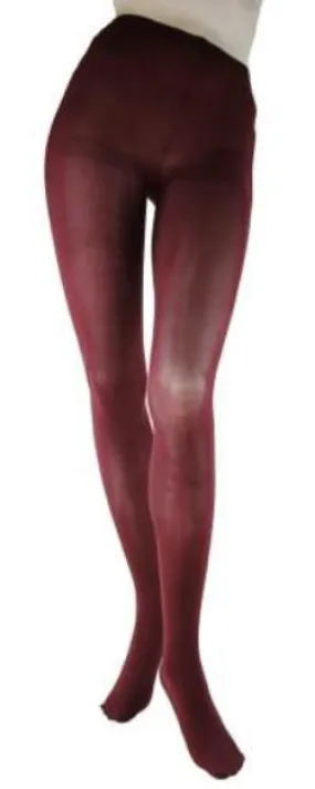 Microfiber Burgundy Tights