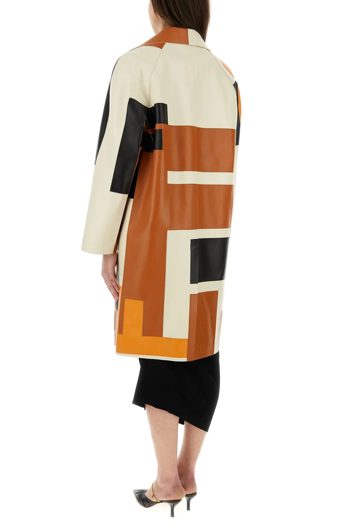 Multicolor nappa leather overcoat
