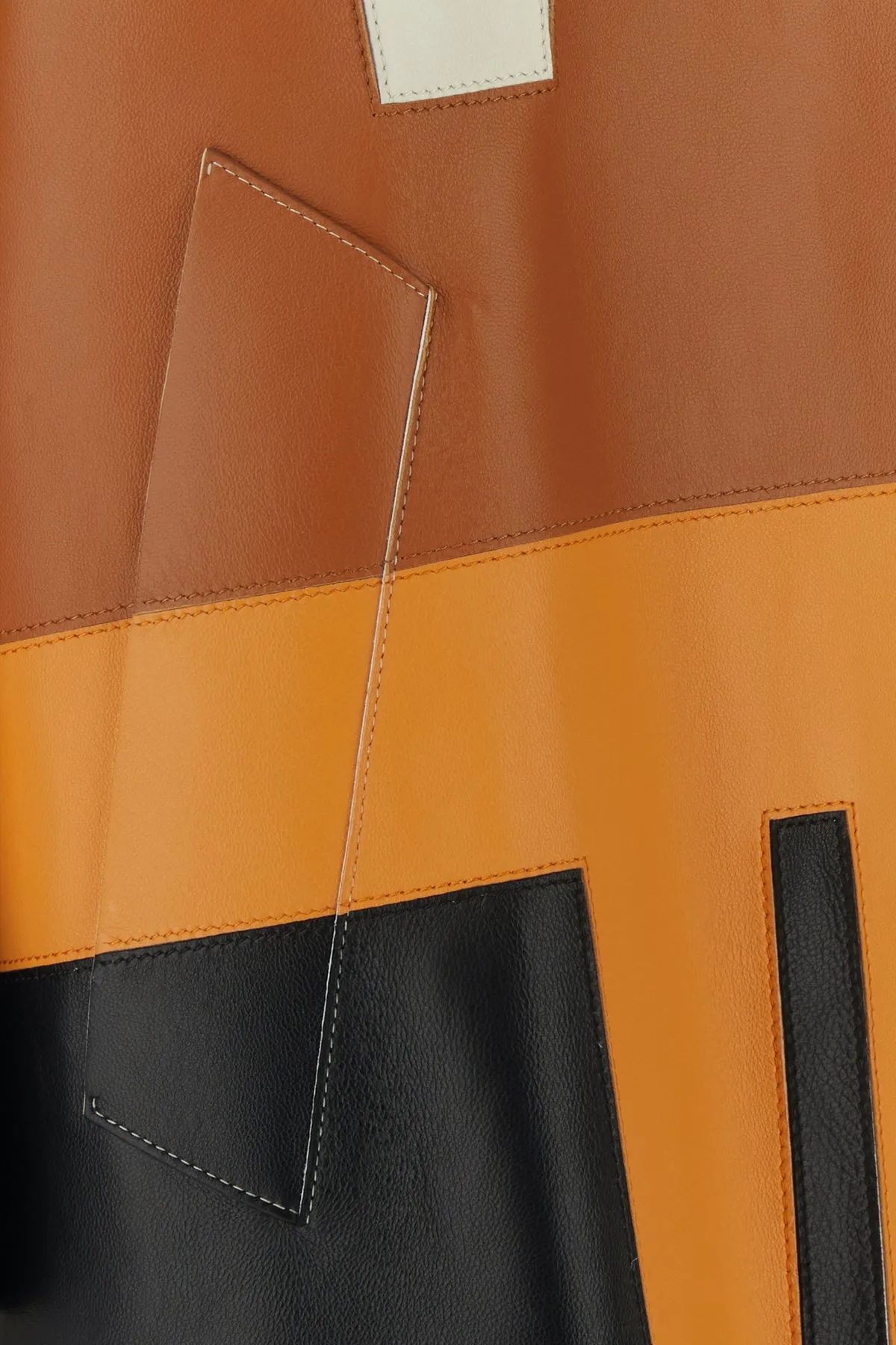 Multicolor nappa leather overcoat