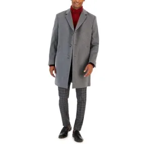 Nautica Mens Overcoat Coat 42S Grey Solid Wool