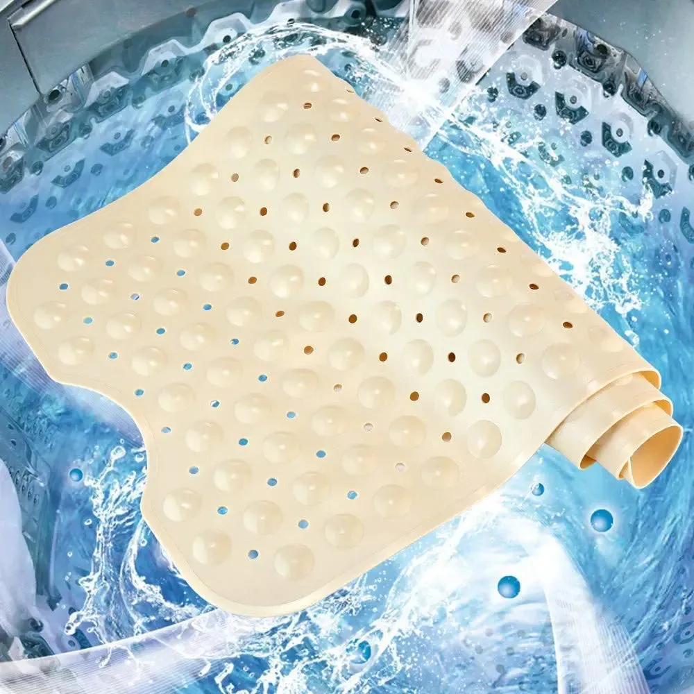 Non slip Extra Soft Eco friendly PVC Bath mat (100 x 40 cm, Cream Soft bubble)