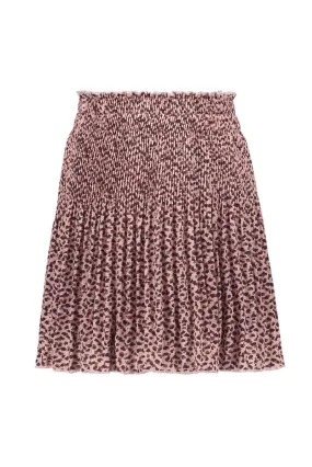 Old Pink Dot Print Pleated Skirt