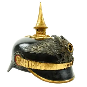 Original Imperial German WWI Prussian Garde du Corps Pickelhaube Helmet with Chin Strap by Depaheg