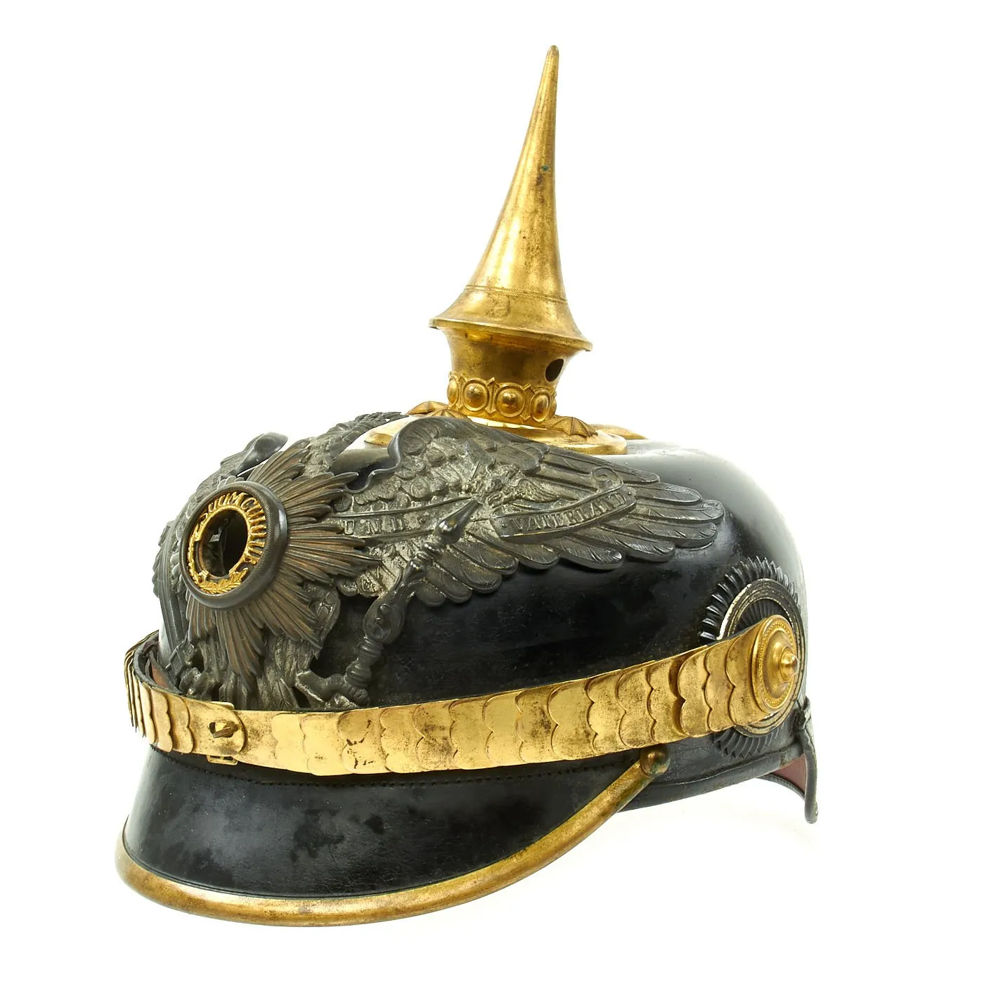 Original Imperial German WWI Prussian Garde du Corps Pickelhaube Helmet with Chin Strap by Depaheg
