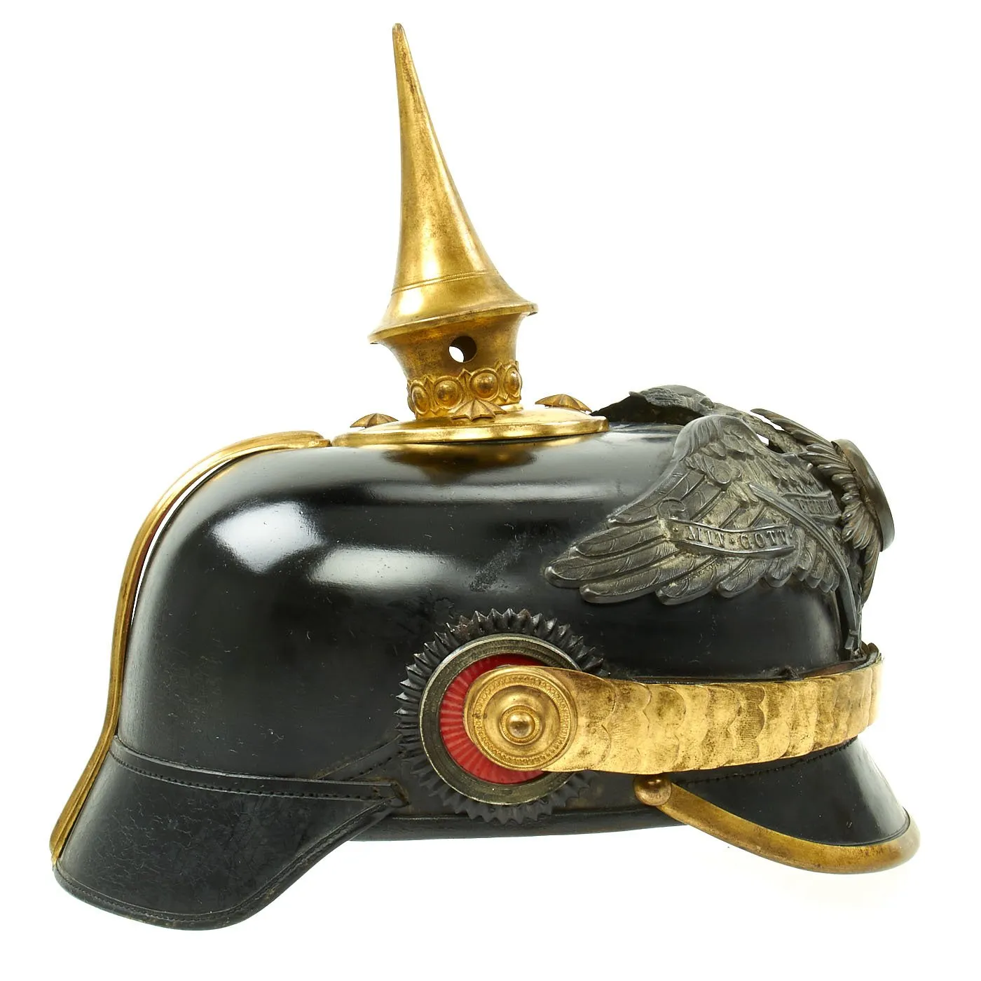 Original Imperial German WWI Prussian Garde du Corps Pickelhaube Helmet with Chin Strap by Depaheg