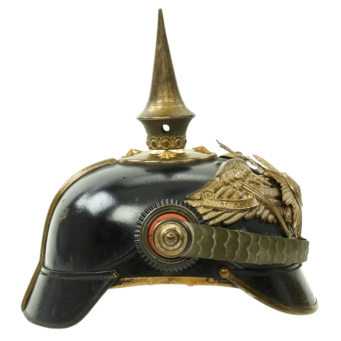 Original Imperial German WWI Prussian Garde du Corps "Extra" Grade Pickelhaube Helmet with Chin Strap