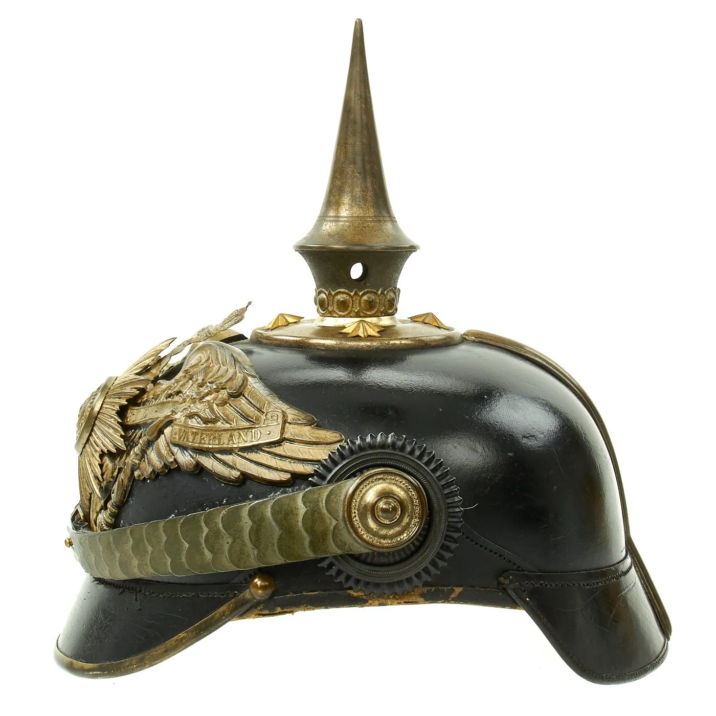 Original Imperial German WWI Prussian Garde du Corps "Extra" Grade Pickelhaube Helmet with Chin Strap