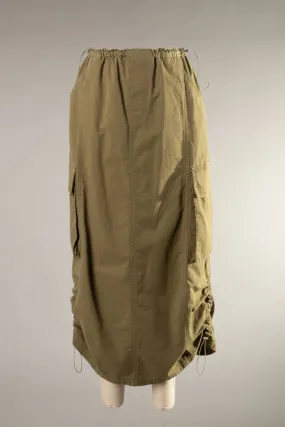 Parachute Midi Skirt (Olive)