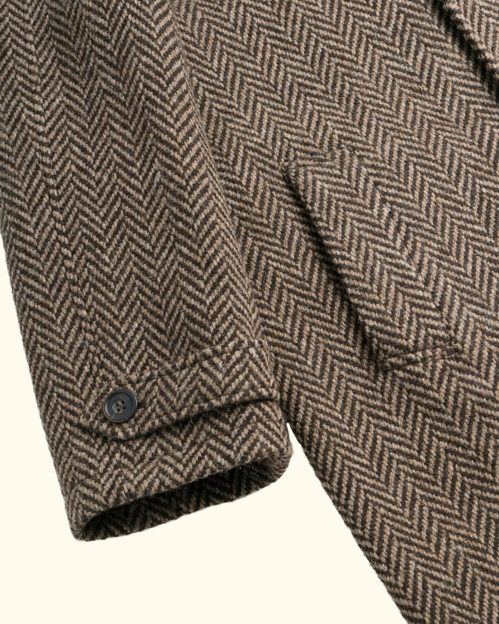 PML Balmacaan overcoat brown herringbone
