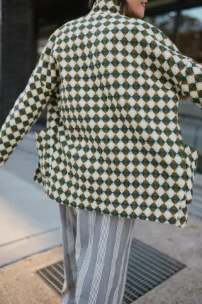 Portuguese Wool Pieper in Sage and Mustard Check
