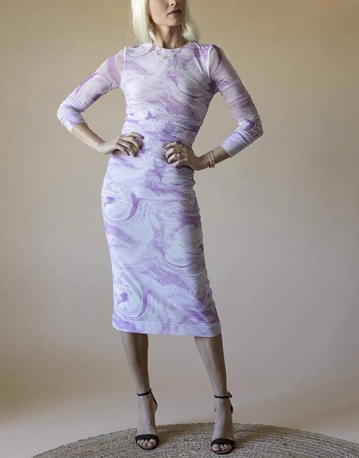 Printed Mesh Dress