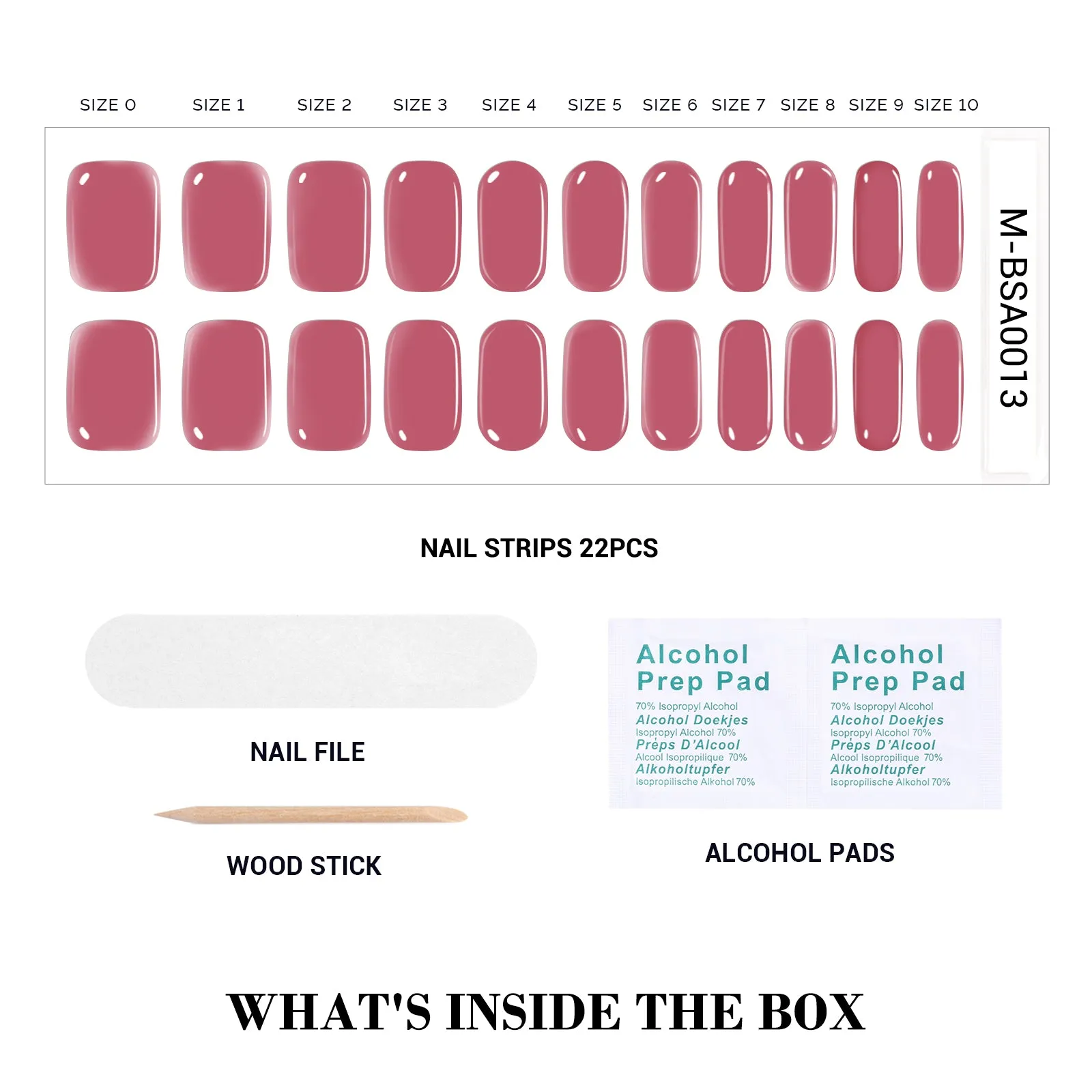 Qcoat Fully Cured Gel Nail Strips - Rose Pink (US ONLY)