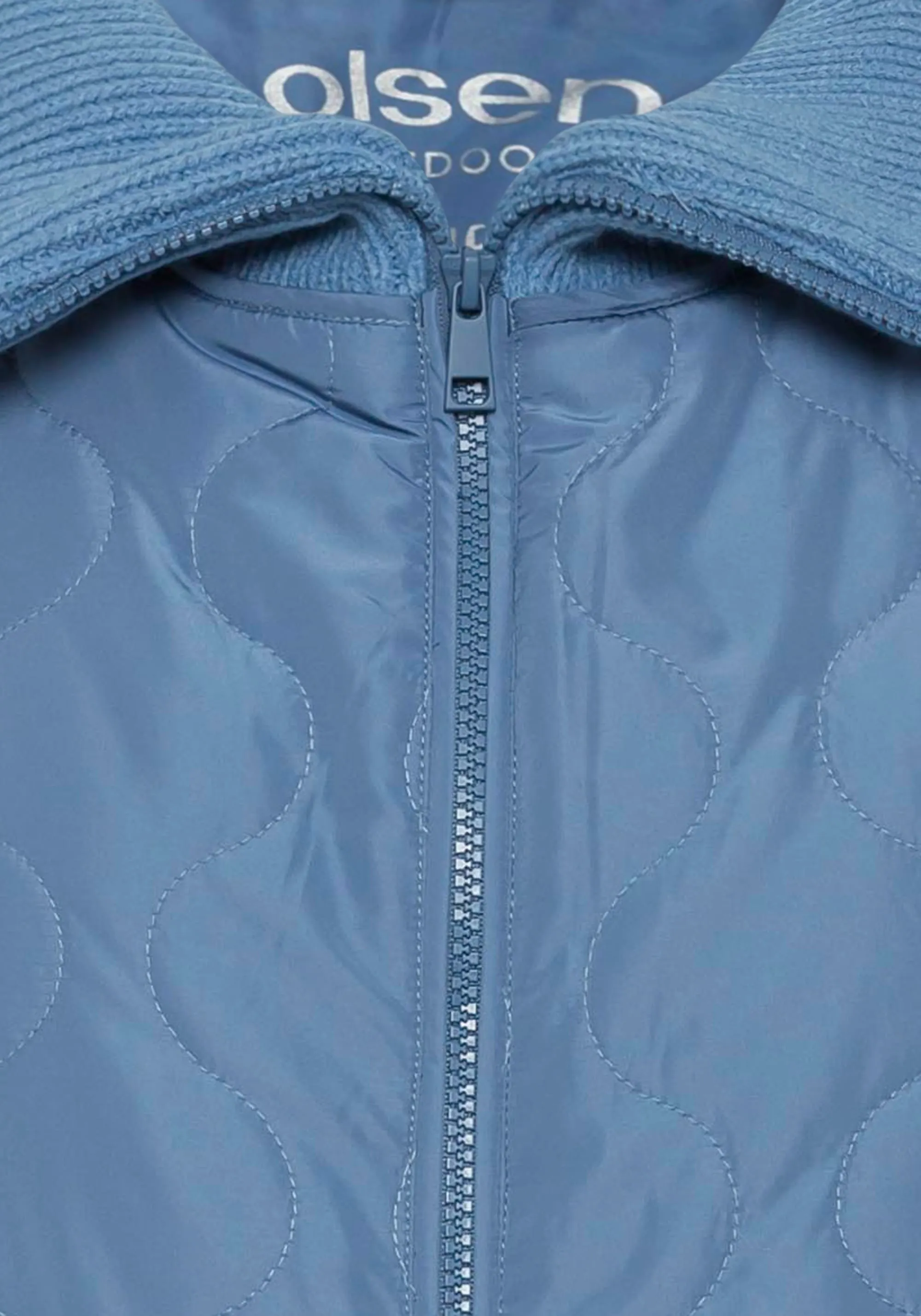 Quilted High Collar Car Coat