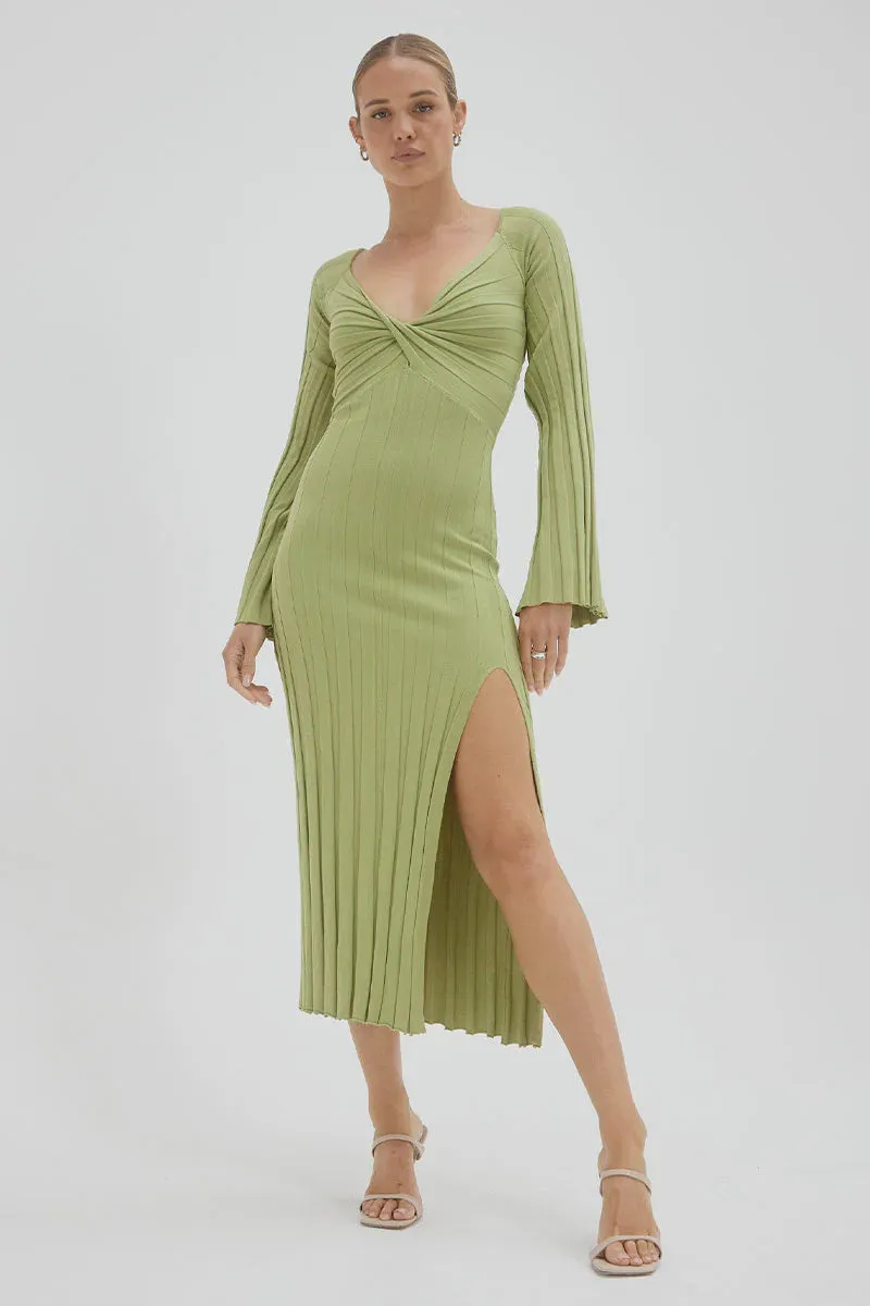 Radiant Knit Dress - Matcha