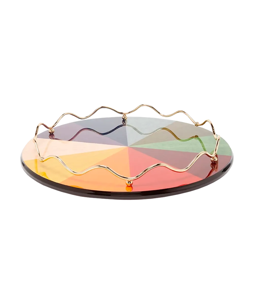 Rainbow Lacquer Tray, Large