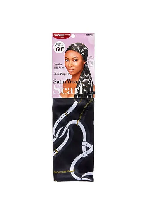 Red by Kiss Satin Wrap Scarf Extra Long 60" HSFP