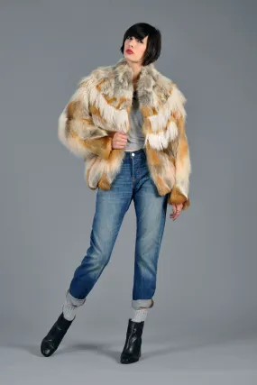 Red Fox Fur   Mongolian Lamb Avant Garde Batwing Coat