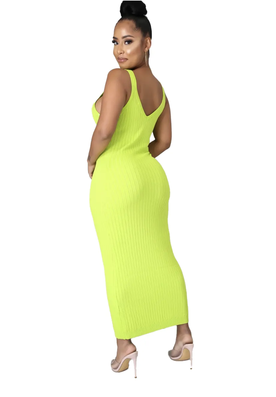 Ribbed Knit Midi Dress