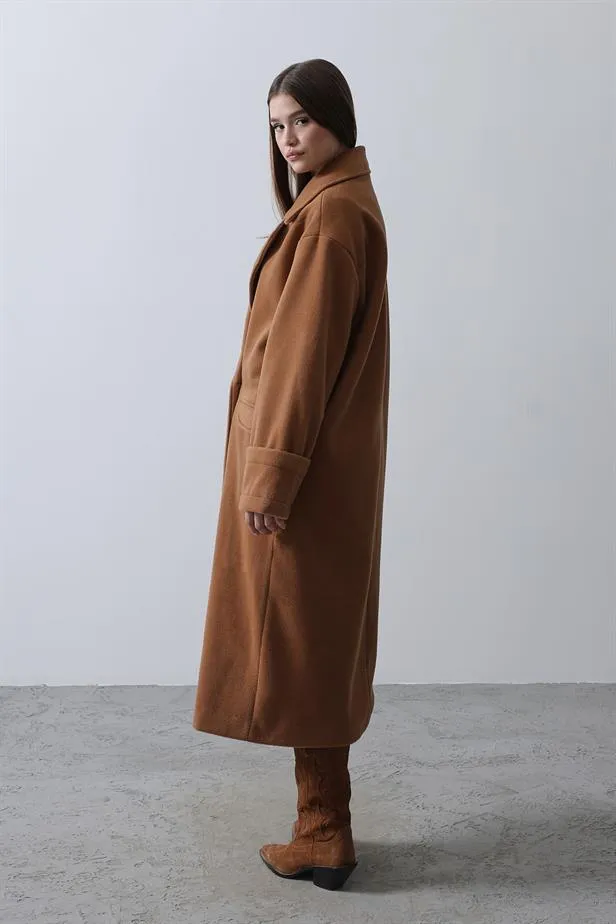 RYN Oversized Wide Sleeve Coat - Camel - Stryi