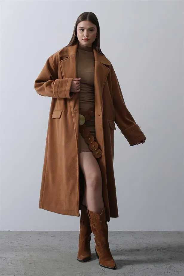 RYN Oversized Wide Sleeve Coat - Camel - Stryi
