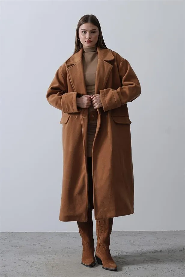 RYN Oversized Wide Sleeve Coat - Camel - Stryi