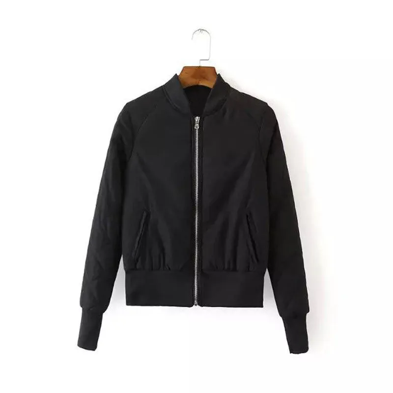 Sidiou Group Winter Warm Women Bomber Jacket Zipper Quilted Motorcycle Short Coat