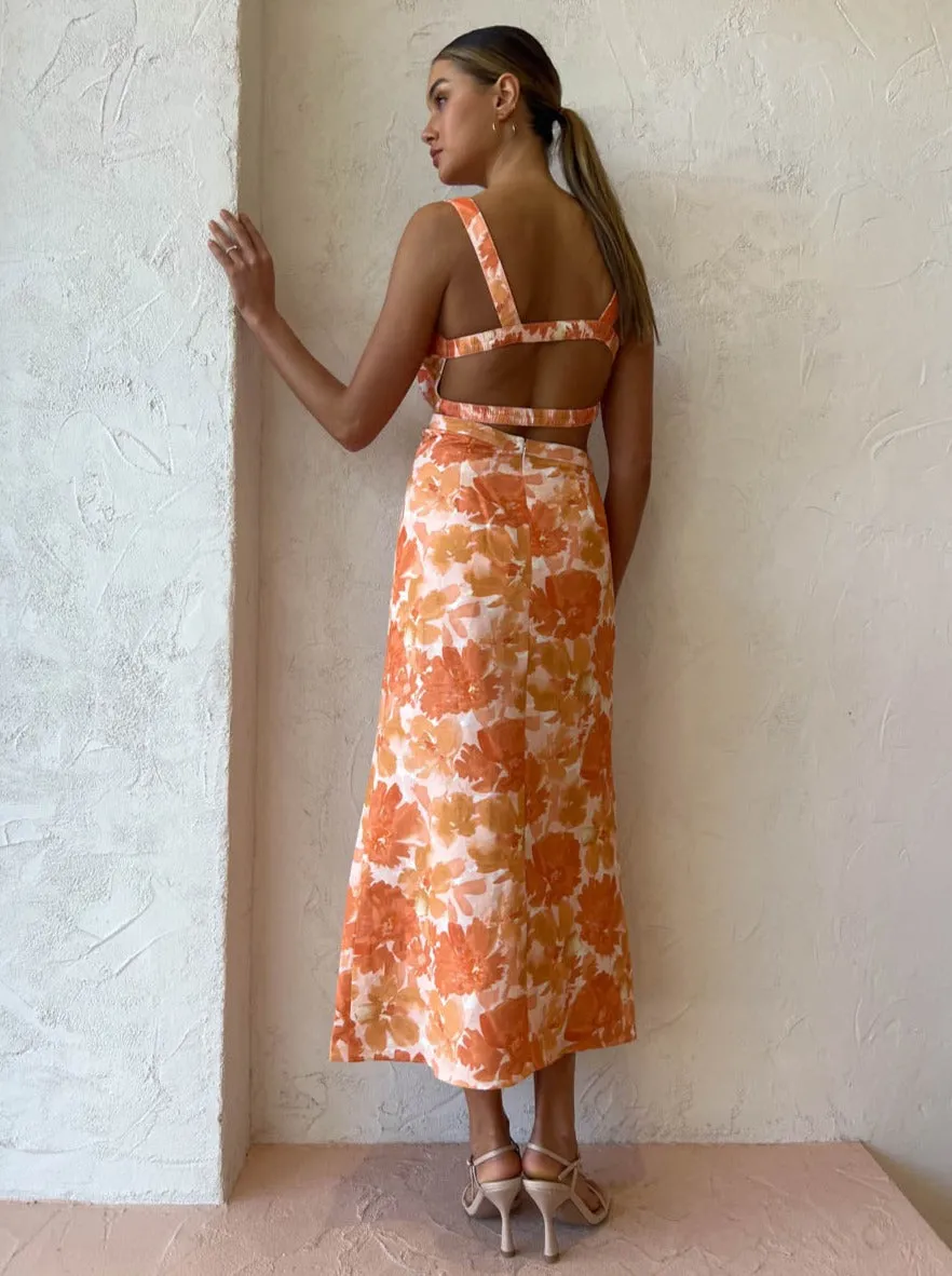 Significant Other Elena Midi Dress in Scarlet Poppy