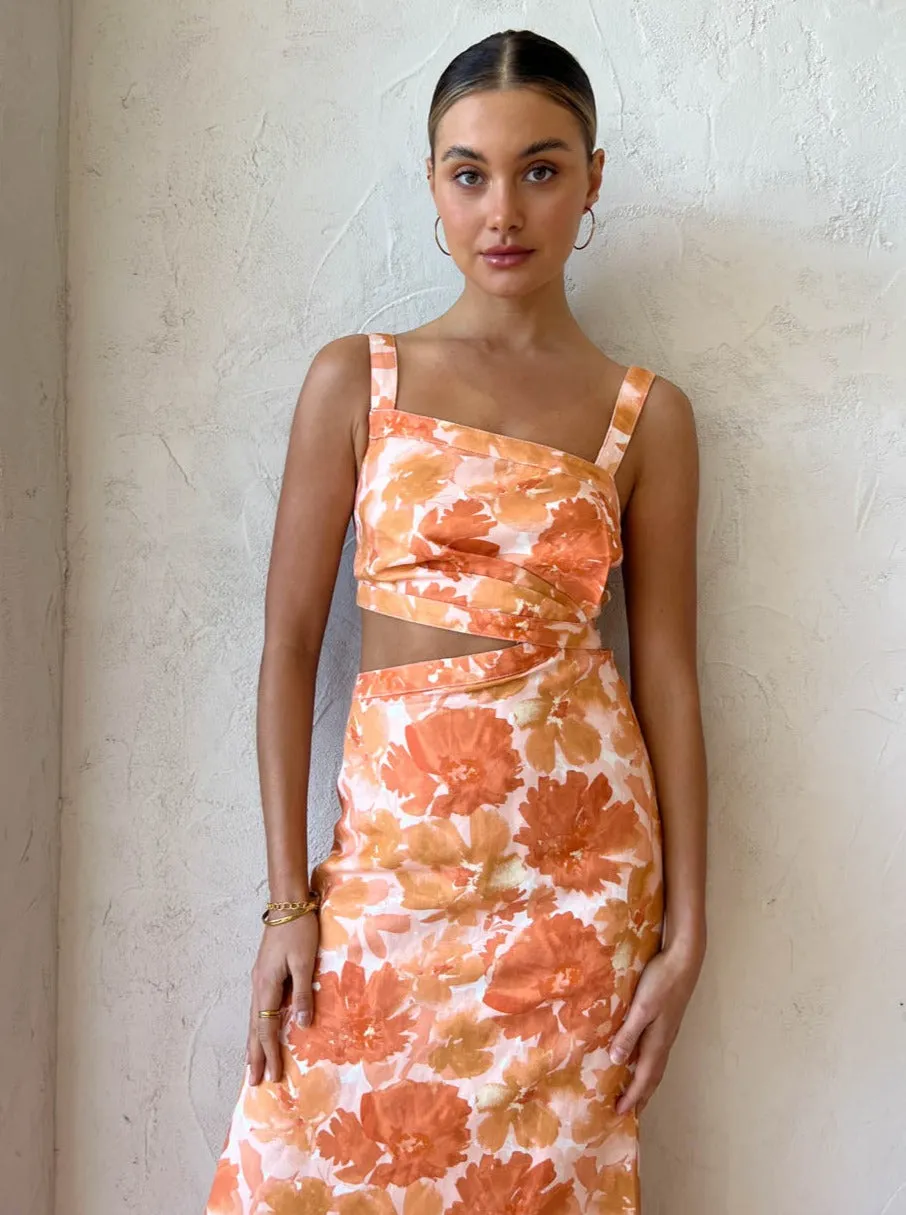 Significant Other Elena Midi Dress in Scarlet Poppy