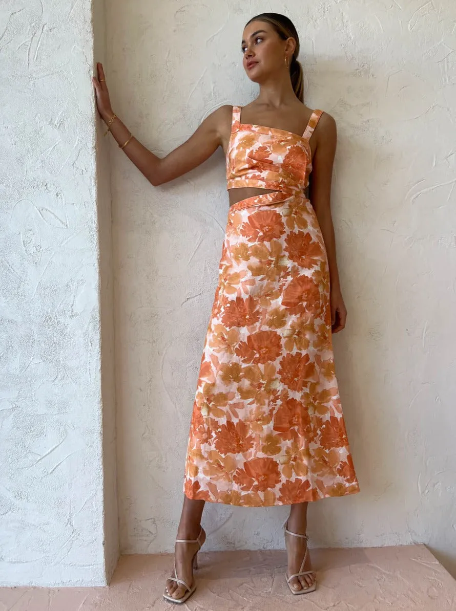 Significant Other Elena Midi Dress in Scarlet Poppy