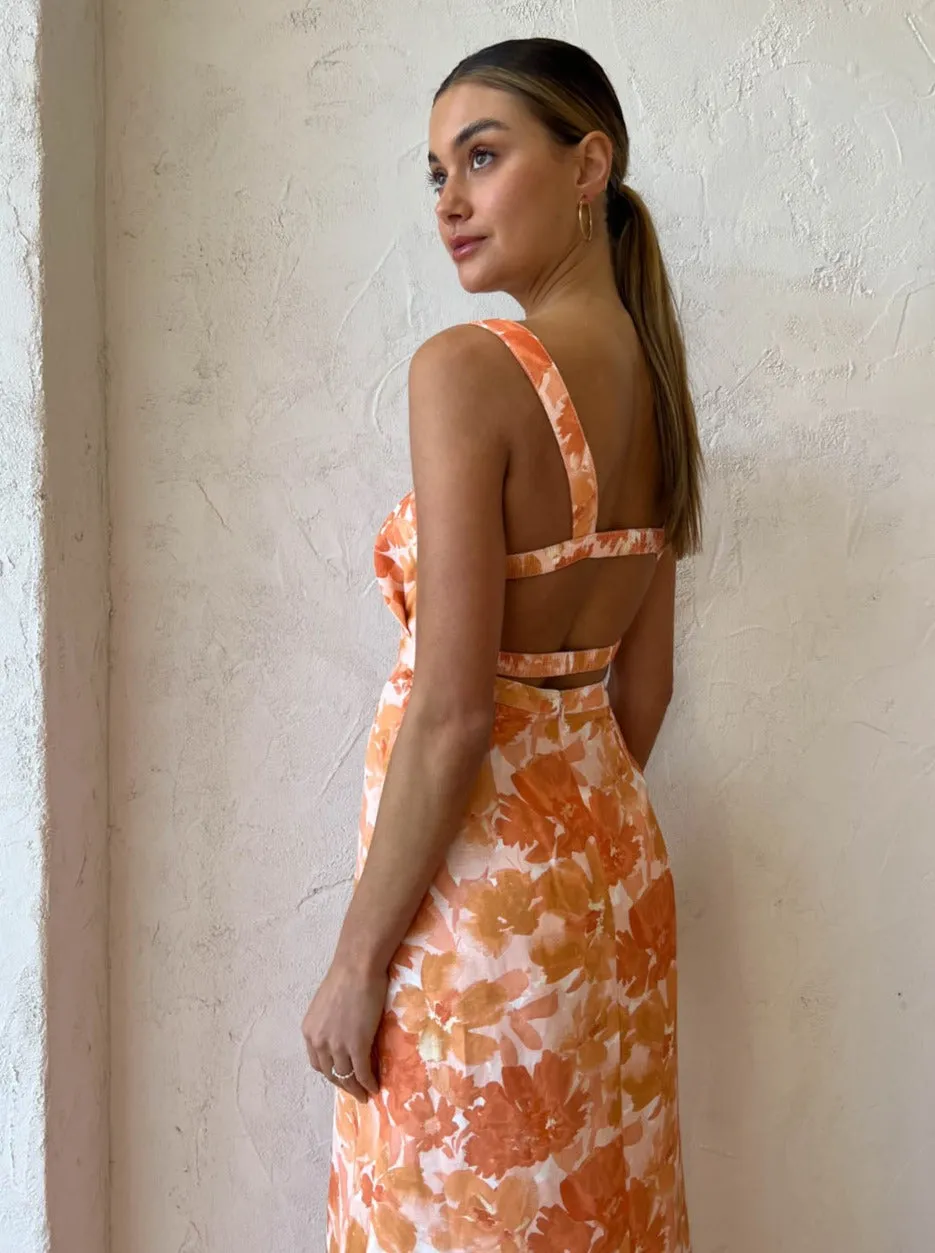 Significant Other Elena Midi Dress in Scarlet Poppy