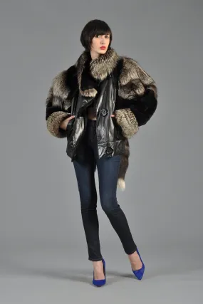 Silver Fox, Mink   Snakskin Avant Garde Coat