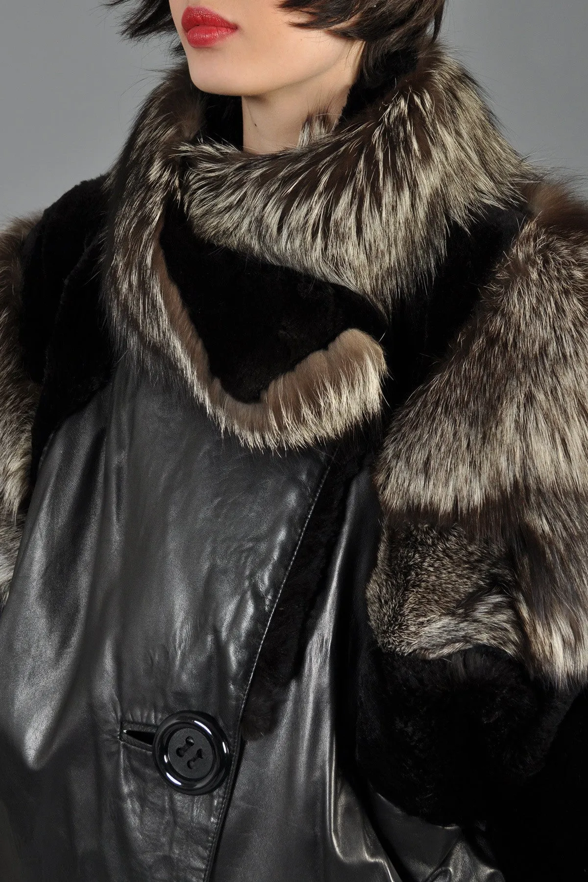 Silver Fox, Mink   Snakskin Avant Garde Coat