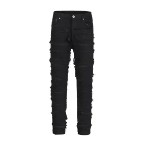Skinny fit slashed denim jeans