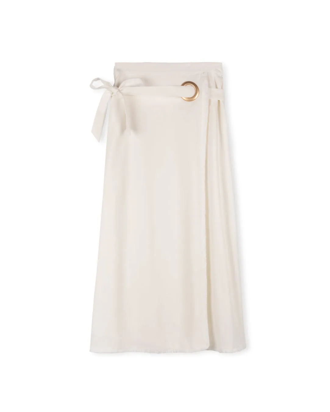 skirt wrap loop midi - white
