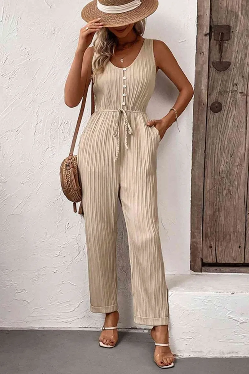 Sleeveless Jumpsuit with Pockets