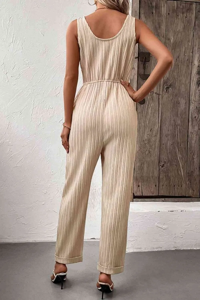 Sleeveless Jumpsuit with Pockets