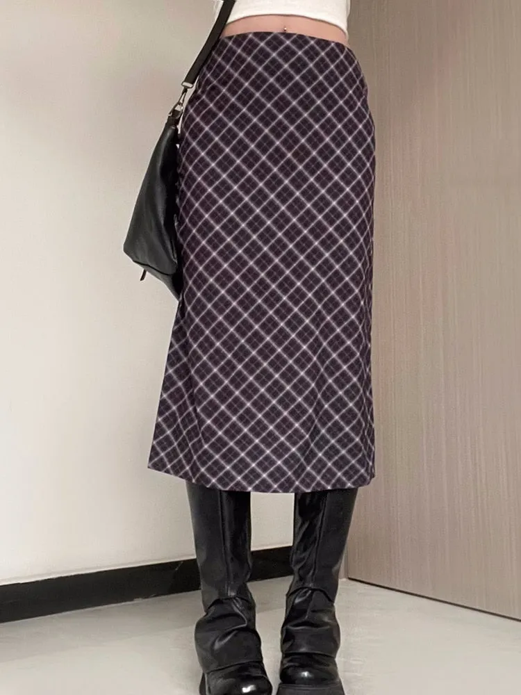 Straight High Rise Harajuku Midi Skirt