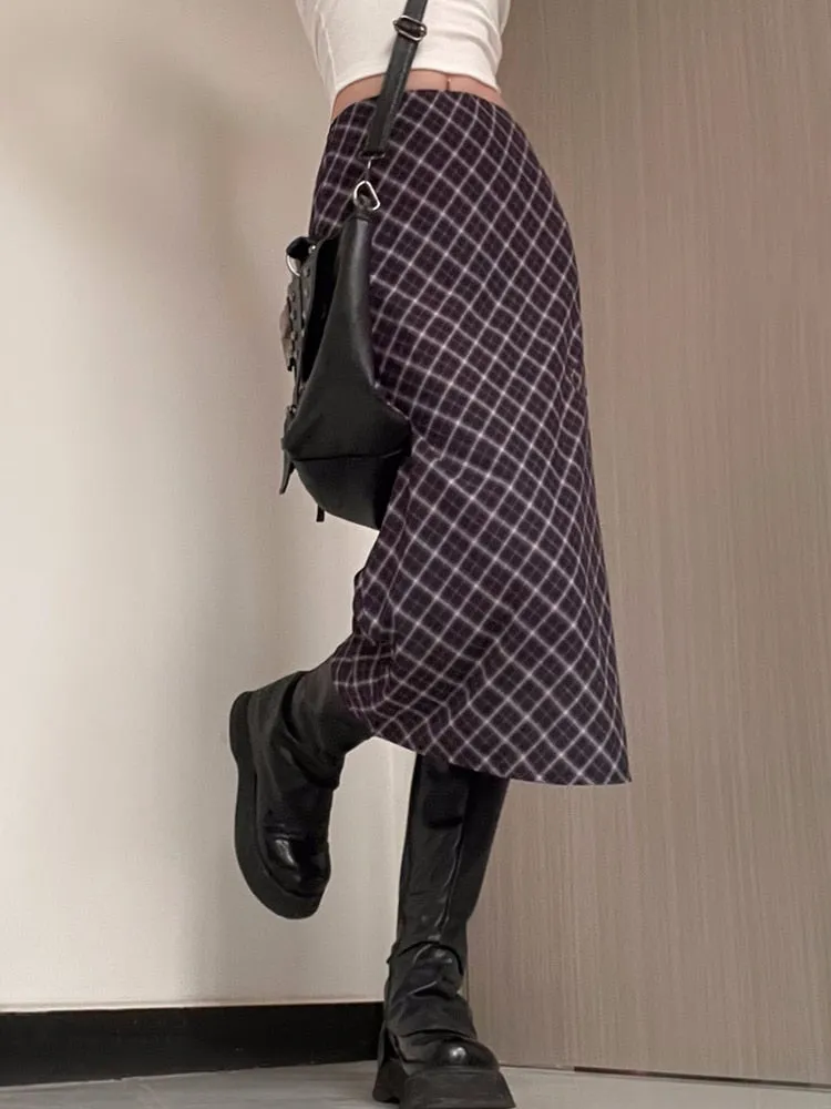 Straight High Rise Harajuku Midi Skirt